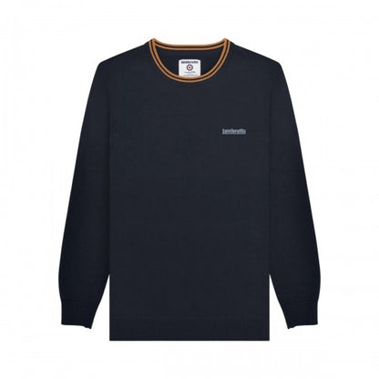 Front - Lambretta Mens Tipped Knitted Jumper