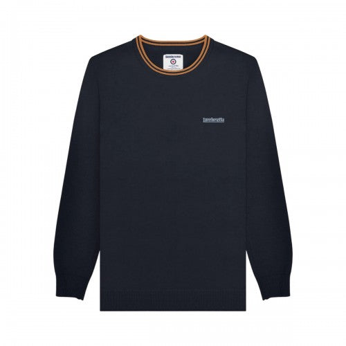 Front - Lambretta Mens Tipped Knitted Jumper