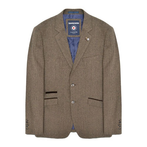 Front - Lambretta Mens Morgan Herringbone Blazer