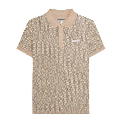 Front - Lambretta Mens Geometric Circle Big & Tall Polo Shirt