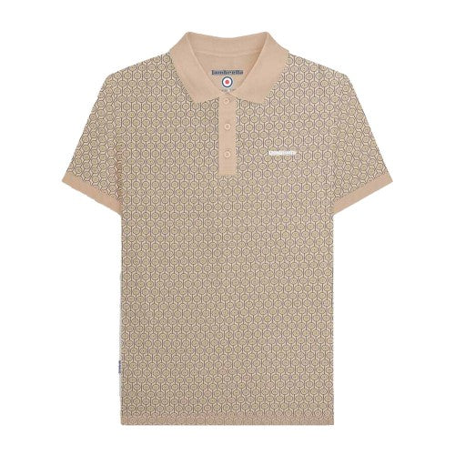 Front - Lambretta Mens Geometric Circle Big & Tall Polo Shirt