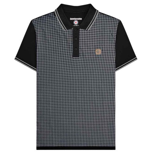 Front - Lambretta Mens Houndstooth Big & Tall Polo Shirt