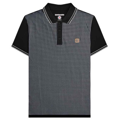 Front - Lambretta Mens Houndstooth Big & Tall Polo Shirt