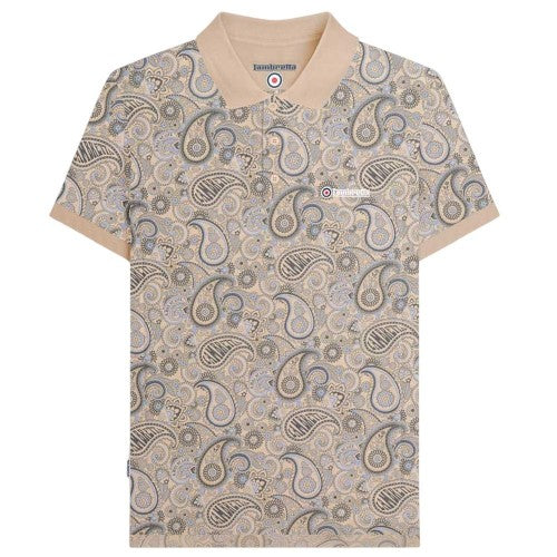 Front - Lambretta Mens Paisley Polo Shirt