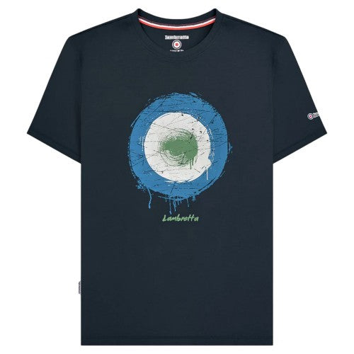Front - Lambretta Mens Spray Logo T-Shirt