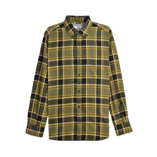Front - Lambretta Mens Checked Brushed Long-Sleeved Shirt