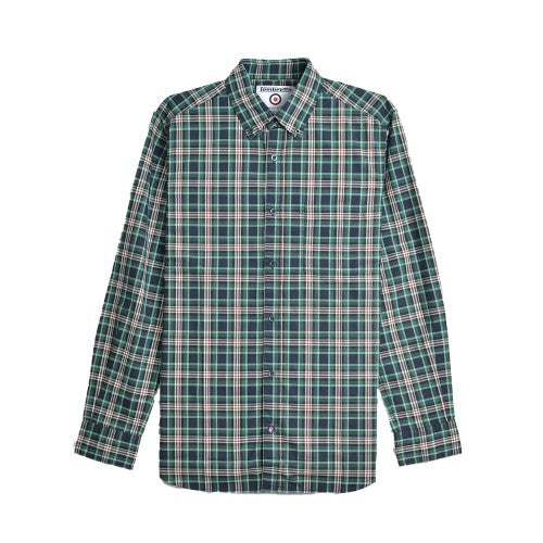 Front - Lambretta Mens Classic Checked Long-Sleeved Shirt