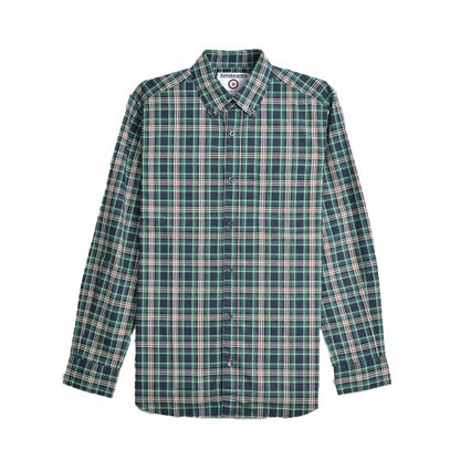 Front - Lambretta Mens Classic Checked Long-Sleeved Shirt