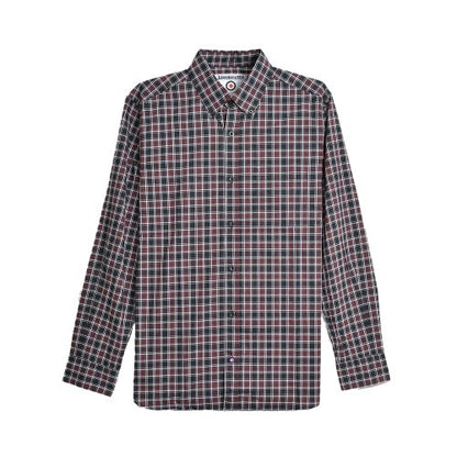 Front - Lambretta Mens Checked Long-Sleeved Shirt