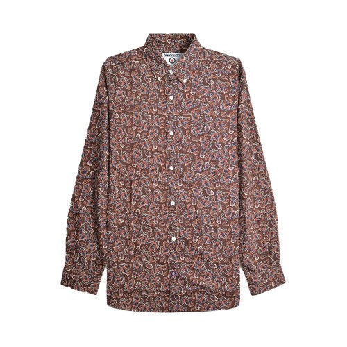 Front - Lambretta Mens Paisley Long-Sleeved Shirt
