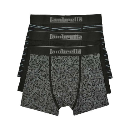 Front - Lambretta Mens Paisley Boxer Shorts (Pack of 3)