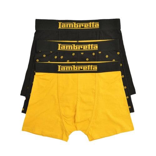 Front - Lambretta Mens Target Boxer Shorts (Pack of 3)