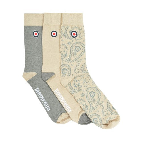 Front - Lambretta Mens Paisley Socks (Pack of 3)