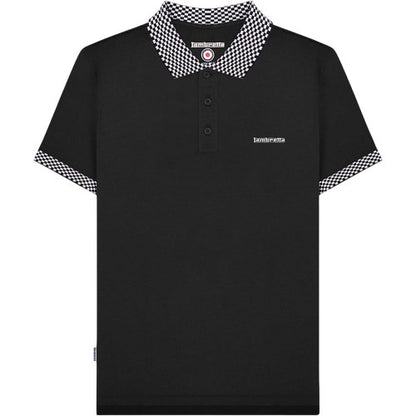 Front - Lambretta Mens Two Tone Badge Polo Shirt