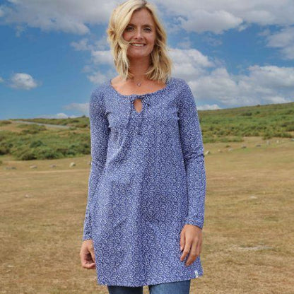Twilight - Back - Lazy Jacks Womens-Ladies Mosaic Front Tie Tunic Top