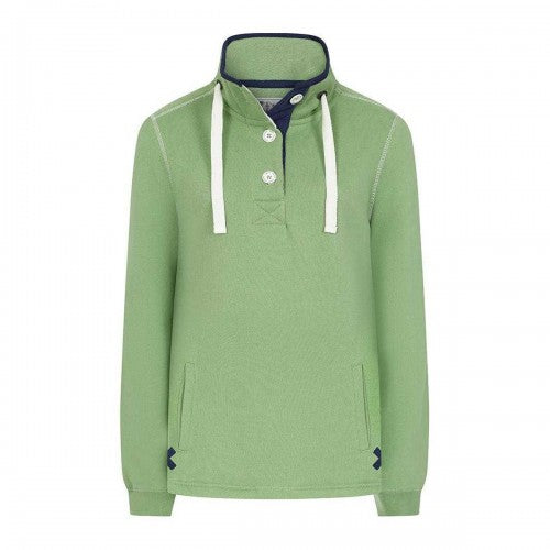 Front - Lazy Jacks Womens/Ladies Button Neck Sweatshirt