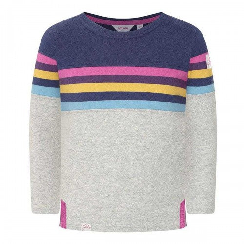 Front - Lazy Jacks Girls Striped Breton Long-Sleeved T-Shirt