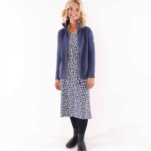 Front - Lazy Jacks Womens/Ladies Buttercups Tie Back Long-Sleeved Midi Dress