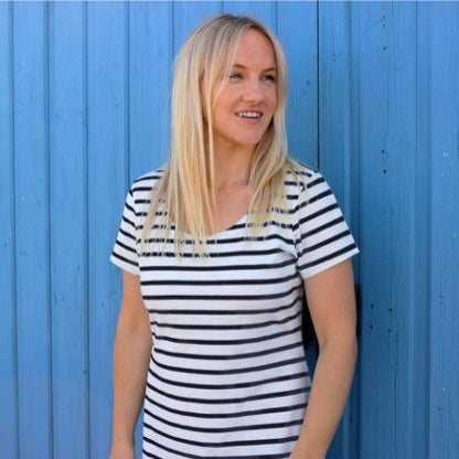 Front - Lazy Jacks Womens/Ladies Striped T-Shirt Dress