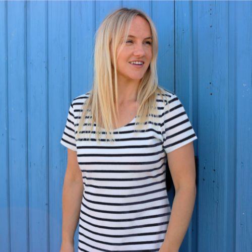 Front - Lazy Jacks Womens/Ladies Striped T-Shirt Dress