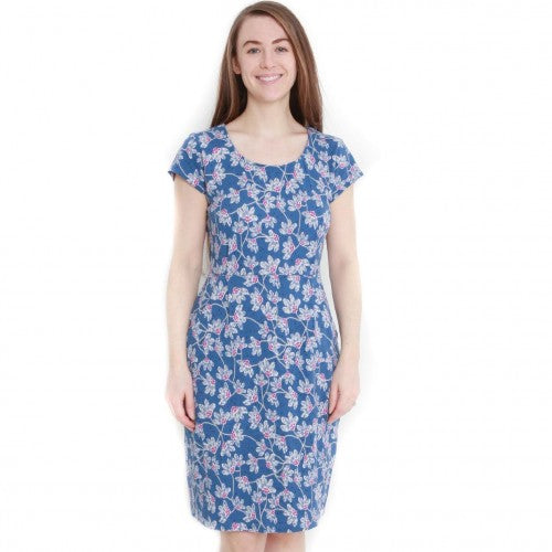 Front - Lazy Jacks Womens/Ladies Wildflower Capped Sleeved Dress