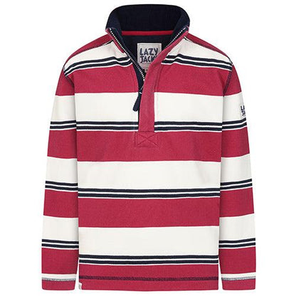 Rouge - Front - Lazy Jacks Boys Striped Pique Sweatshirt