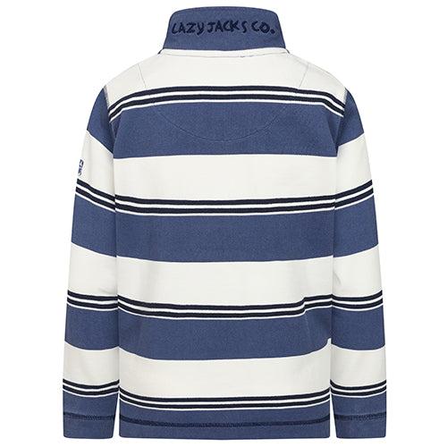 Denim - Side - Lazy Jacks Boys Striped Pique Sweatshirt