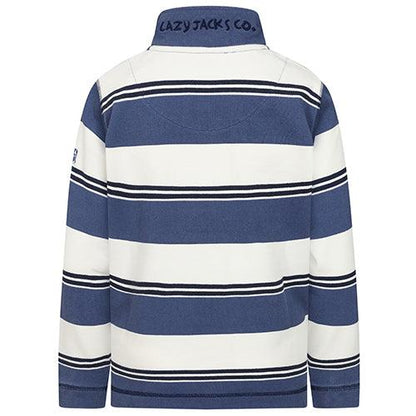 Denim - Side - Lazy Jacks Boys Striped Pique Sweatshirt