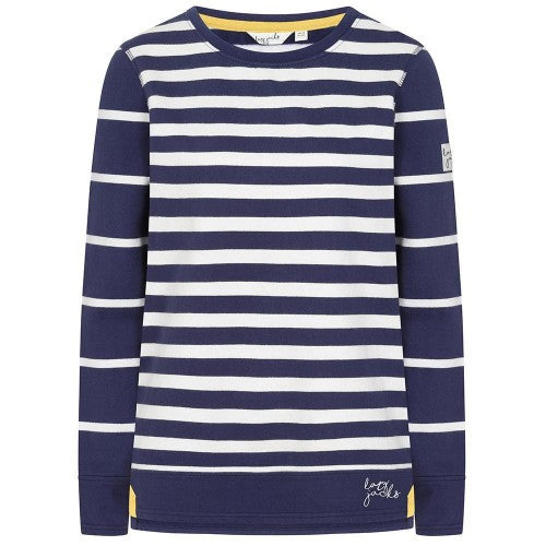Front - Lazy Jacks Womens/Ladies Striped Crew Neck Sweatshirt