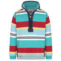 Front - Lazy Jacks Boys Striped Quarter Zip Sweatshirt