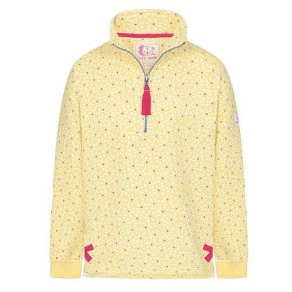 Front - Lazy Jacks Girls Printed Quarter Zip Sweatshirt