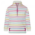 Front - Lazy Jacks Girls Striped Sweatshirt