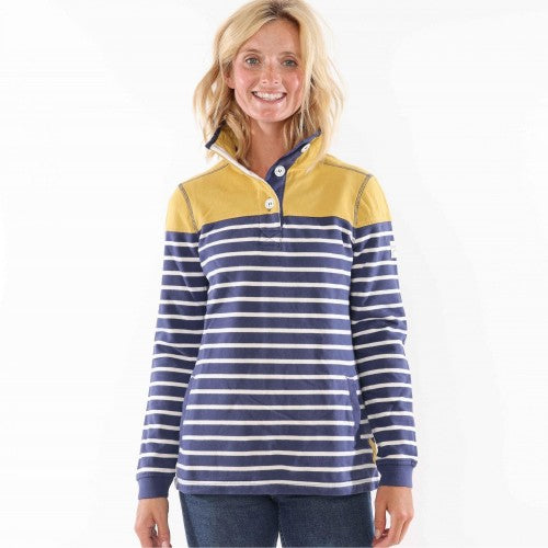 Front - Lazy Jacks Womens/Ladies Button Neck Sweatshirt