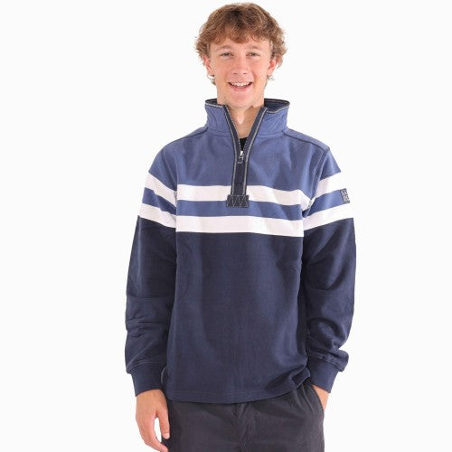 Front - Lazy Jacks Mens Striped Sweatshirt