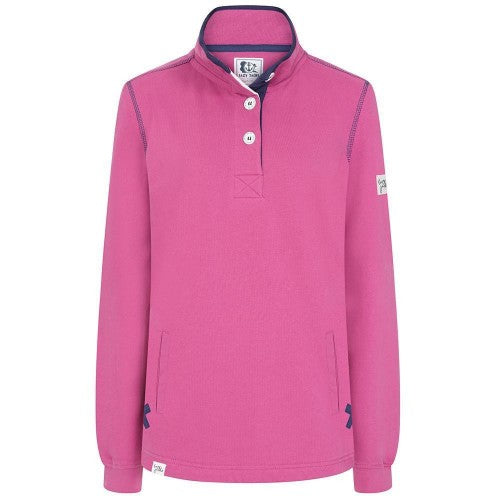 Front - Lazy Jacks Womens/Ladies Button Neck Sweatshirt