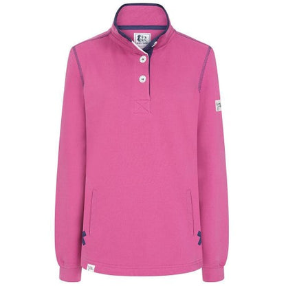Front - Lazy Jacks Womens/Ladies Button Neck Sweatshirt