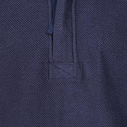 Marine - Back - Lazy Jacks Mens Textured Quarter Zip Sweatshirt