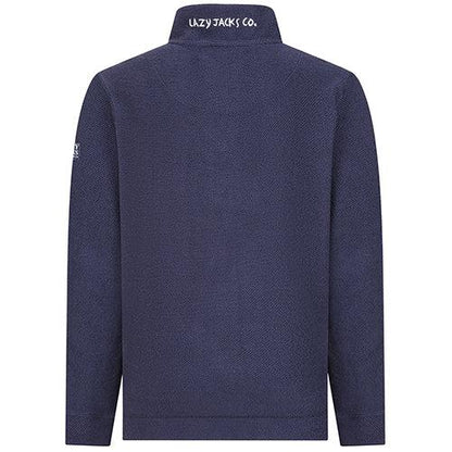 Marine - Side - Lazy Jacks Mens Textured Quarter Zip Sweatshirt