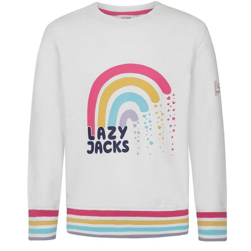 Front - Lazy Jacks Girls Rainbow Sweatshirt