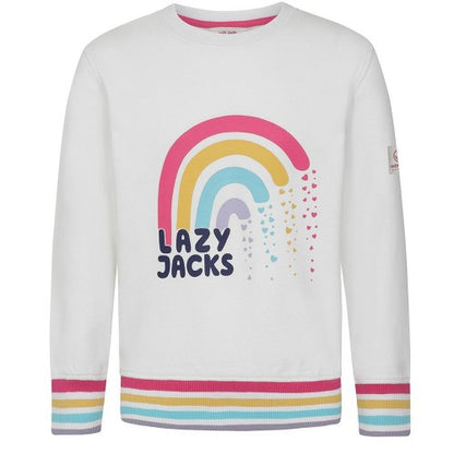 Front - Lazy Jacks Girls Rainbow Sweatshirt