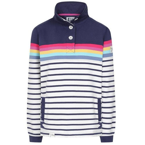 Front - Lazy Jacks Womens/Ladies Button Neck Sweatshirt
