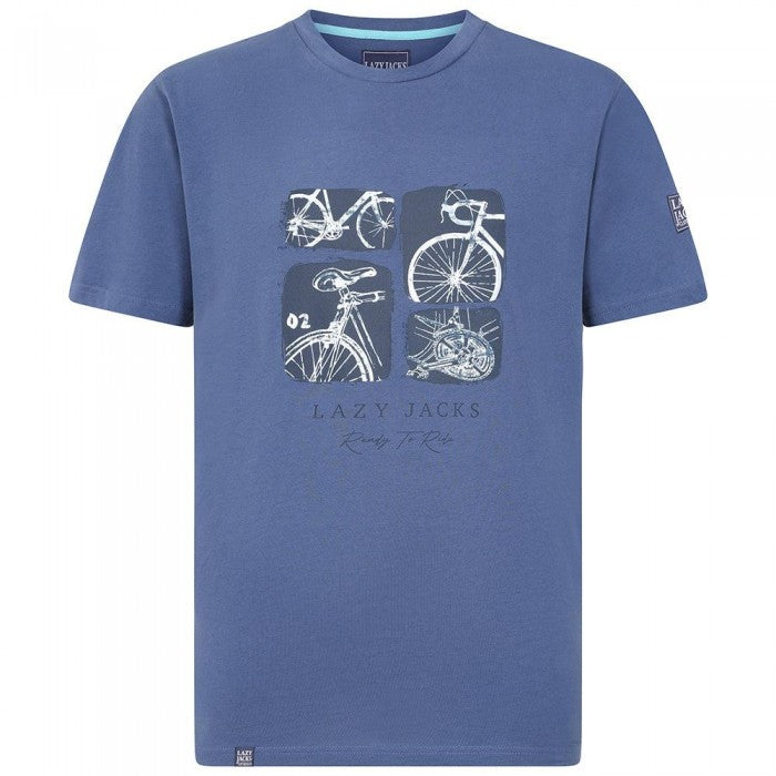 Front - Lazy Jacks Mens Bicycle Cotton T-Shirt