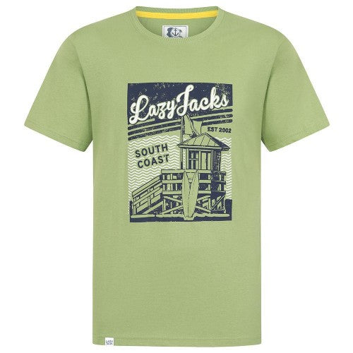 Front - Lazy Jacks Mens Printed Cotton T-Shirt