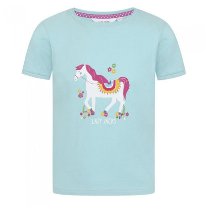 Front - Lazy Jacks Girls Horse T-Shirt