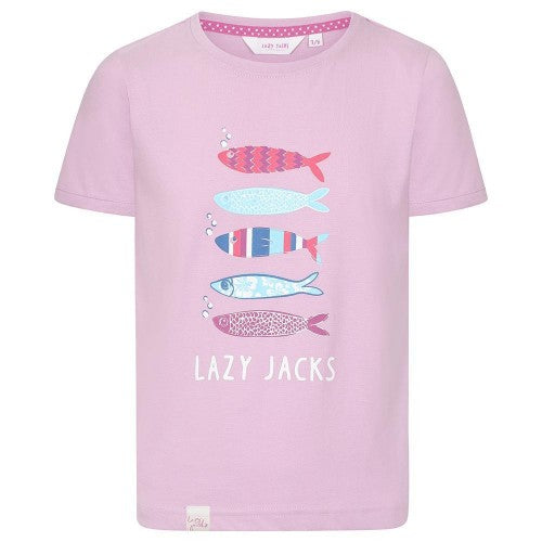 Front - Lazy Jacks Girls Fish Cotton T-Shirt