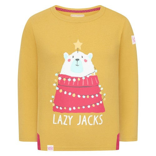Front - Lazy Jacks Girls Polar Bear Long-Sleeved T-Shirt