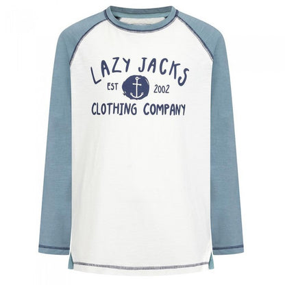 Front - Lazy Jacks Boys Printed Cotton Long-Sleeved T-Shirt