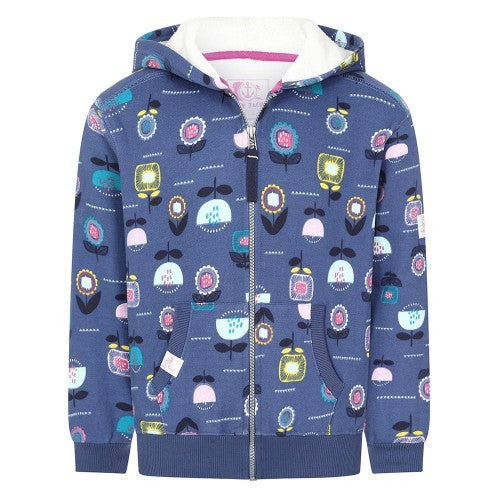 Front - Lazy Jacks Childrens/Kids Flowers Full Zip Hoodie