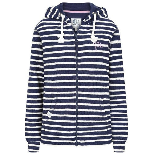 Front - Lazy Jacks Womens/Ladies Striped Textured Full Zip Hoodie