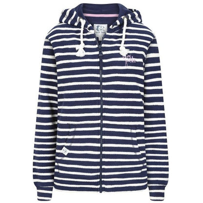 Front - Lazy Jacks Womens/Ladies Striped Textured Full Zip Hoodie